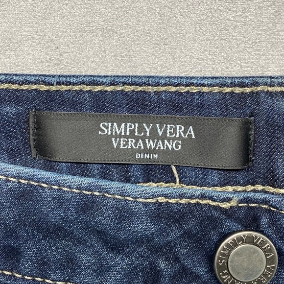 Simply Vera Vera Wang Denim Capri Mid Rise Jeans Size 10 Dark Wash - Picture 5 of 16